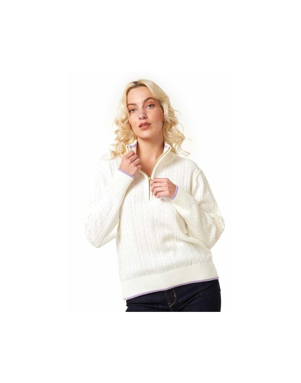 MMC754M08 Camisero Cuello Alto Color Marfil Talla XS SM y ML