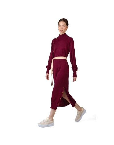 OMV864U07 Vestido Danielle Color Vino Tinto Talla Unica