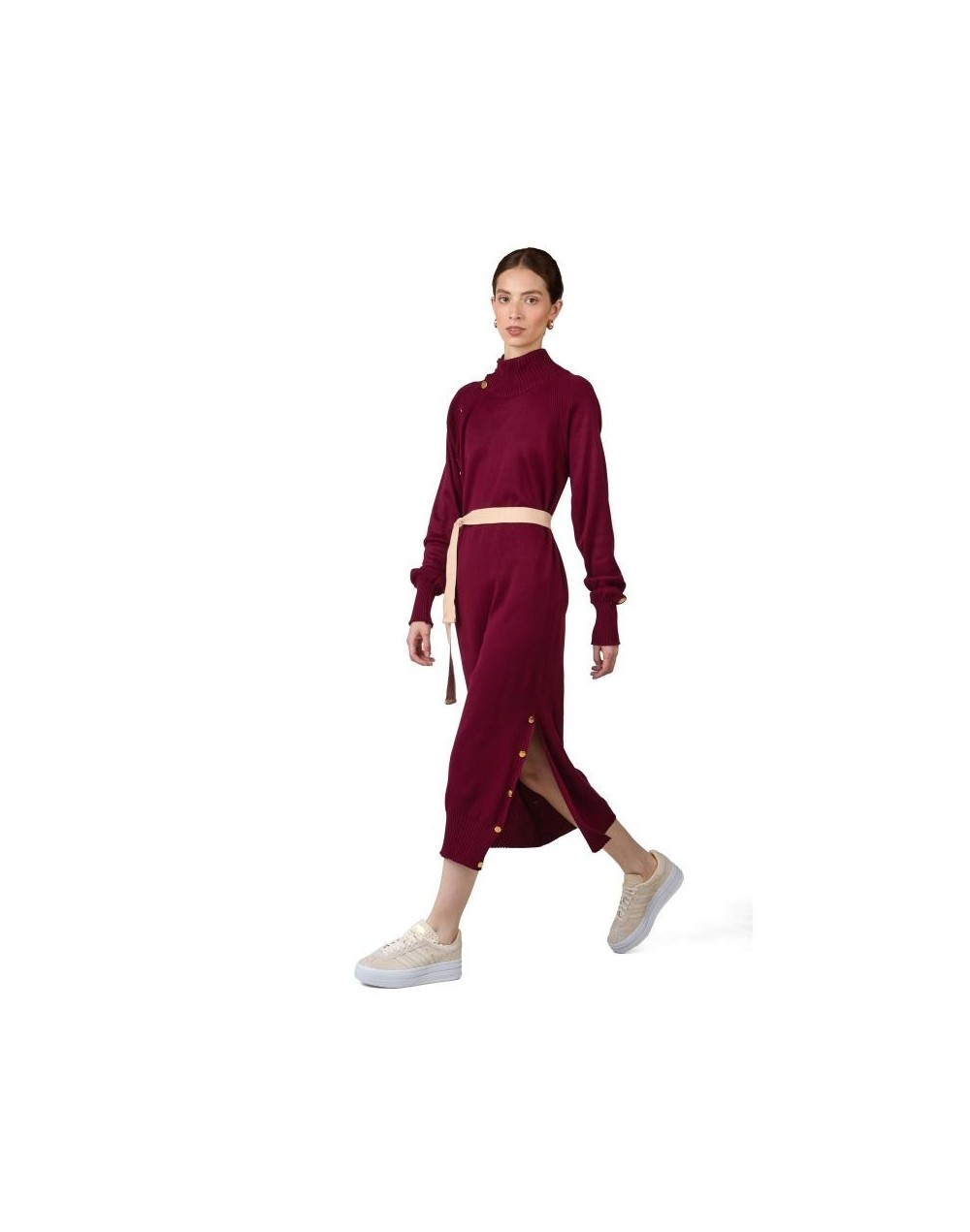 OMV864U07 Vestido Danielle Color Vino Tinto Talla Unica