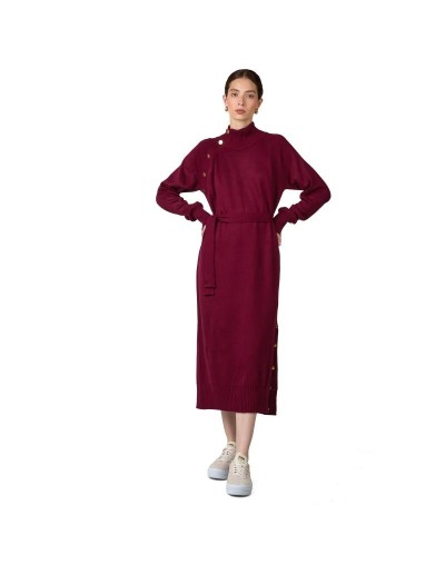 OMV864U07 Vestido Danielle Color Vino Tinto Talla Unica