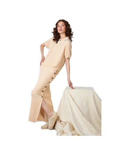 MMF875M09 Falda Caroline Color Beige Talla SM y ML