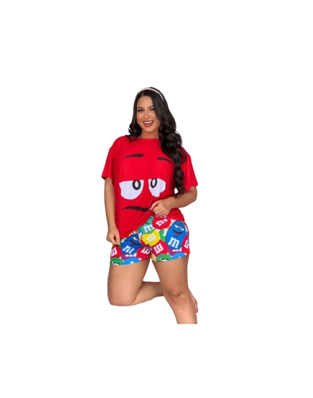 Short y camiseta oversize  para dama Attractive  Night