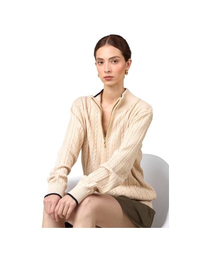 MMA881XS09 Chaqueta Trenzada Color Beige Talla XS SM y ML