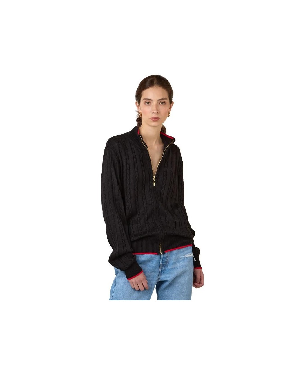 MMA881XS01 Chaqueta Trenzada Color Negro Talla XS SM y ML
