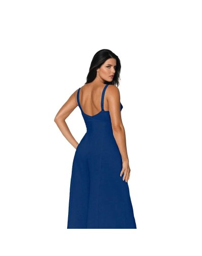 SME821S04 Enterizo Largo De Tiras Clavelina Color Azul Talla S M L 