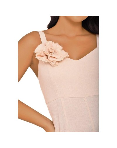 SME821S09 Enterizo Largo De Tiras Clavelina Color Taupe Talla S M L 