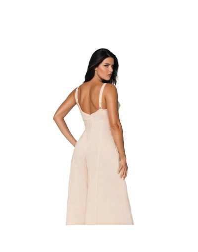 SME821S09 Enterizo Largo De Tiras Clavelina Color Taupe Talla S M L 