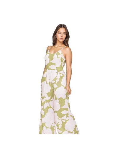 SME819S15 Enterizo Pantalon Con Estampado Floral Color Verde Oliva Talla S M L
