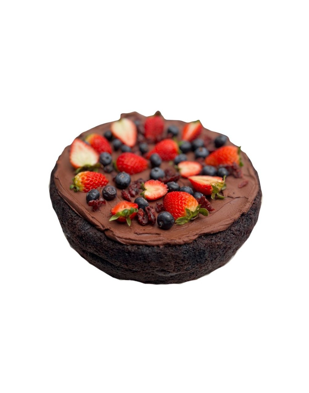 Brownie vegano de guatila y cubios de Cacao con arequipe de almendras y frutos rojos