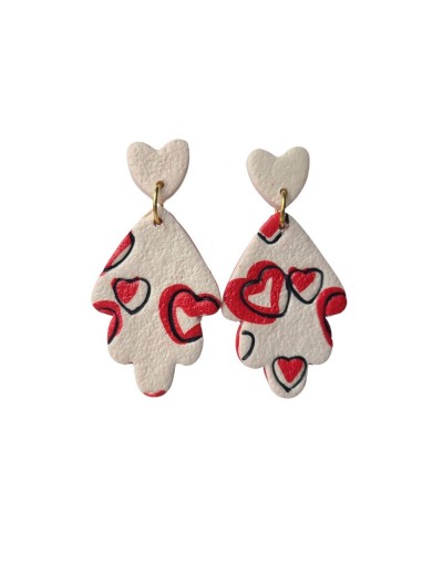 Hoja Blanca con Corazones Rojos