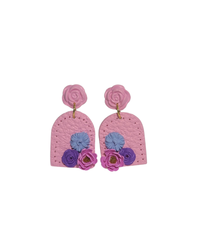 Flores en Cuero Rosado