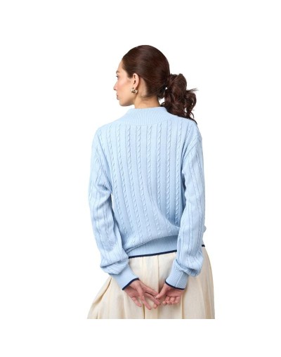 MMA881XS21 Chaqueta Trenzada Color Azul Claro Talla XS SM ML