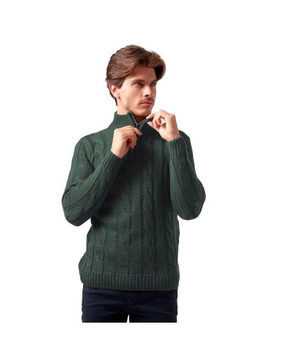 DHA693 Camisero Trenzado Color Verde Militar Talla XS S M L XL