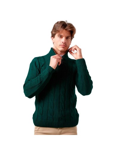 DHA693 Camisero Trenzado Color Verde Botella Talla XS S M L XL
