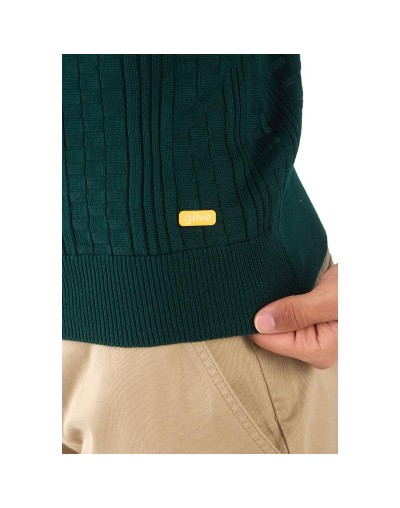 MHA824 Camiseta Polo Cuadros 3 Botones Color Verde Botella Talla S M L XL