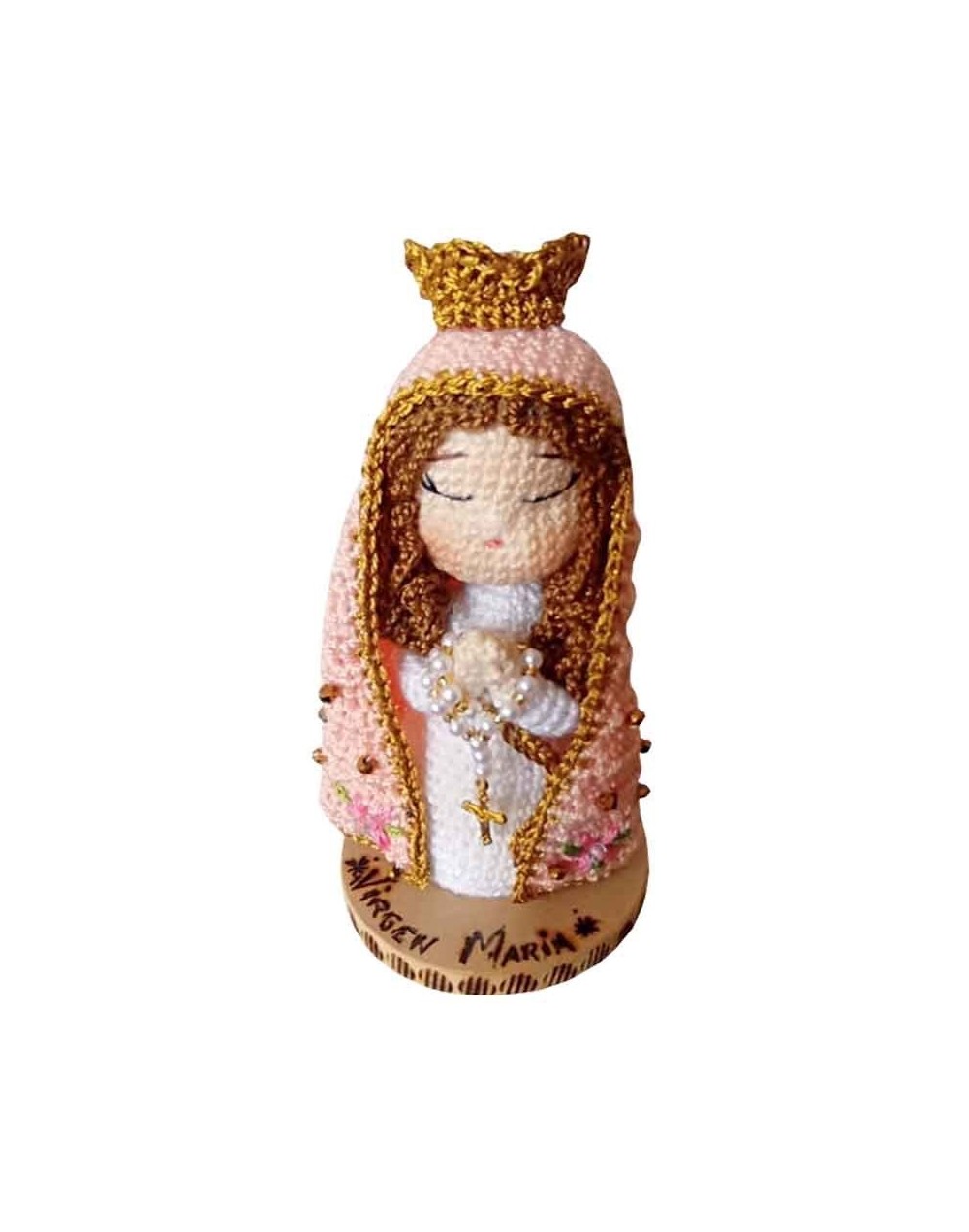 Virgen María tejida a mano 