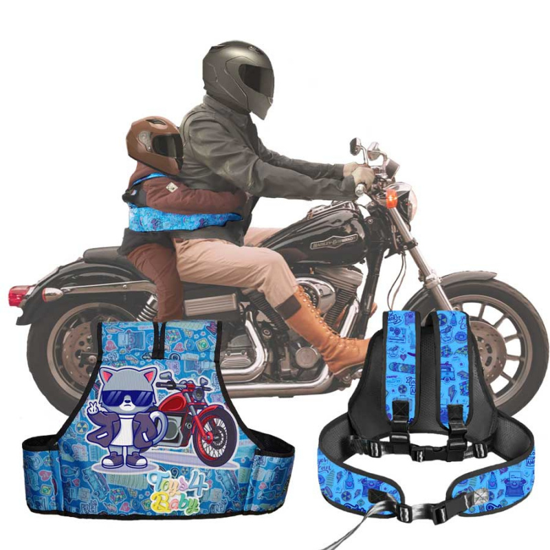 Cinturón de seguridad moto para niños – azul