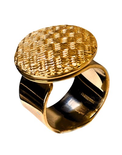Anillo Chié 1 baño en oro 24K tejido a mano | Ilú