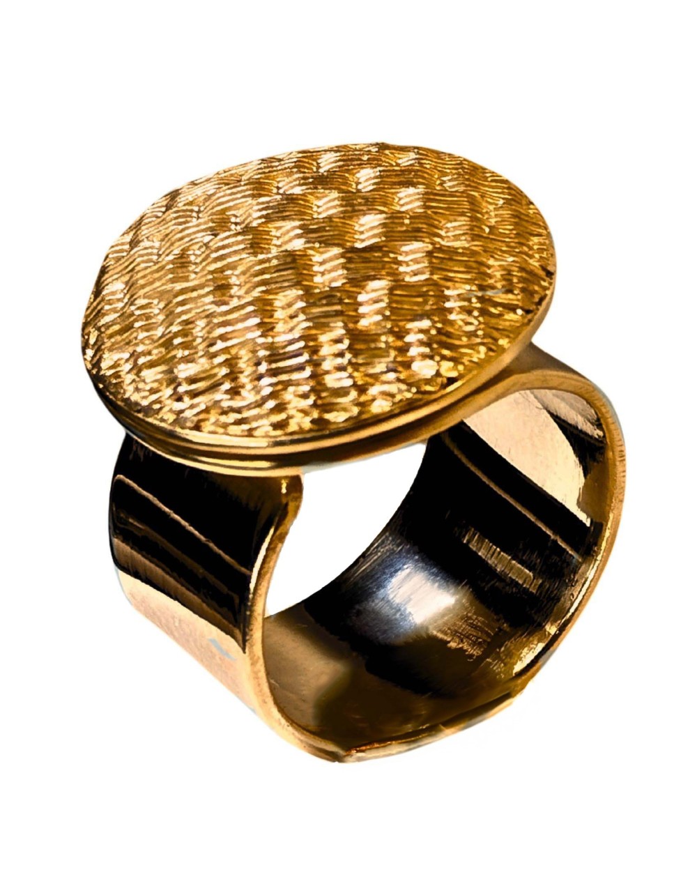Anillo Chié 1 baño en oro 24K tejido a mano | Ilú