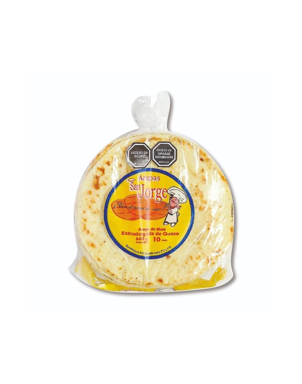Arepa de Maiz con Queso Extradelgada | Arepas San Jorge