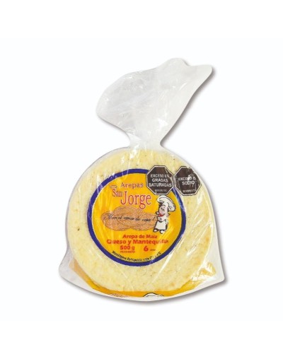 Arepa con Queso y Mantequilla 100% Maiz | Arepas San Jorge