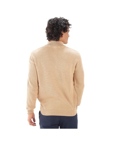 BHA831 Sueter Cuello Alto Punto Ingles Color Almendra Talla S M L XL