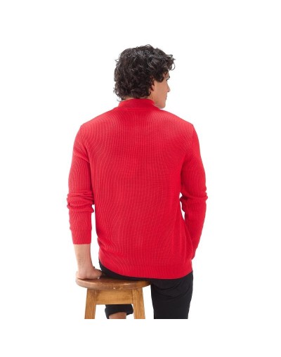 BHA831 Sueter Cuello Alto Punto Ingles Color Rojo Talla S M L XL