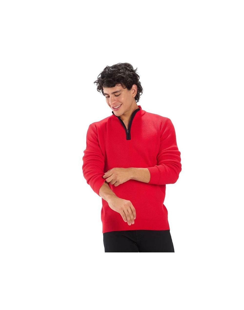 BHA831 Sueter Cuello Alto Punto Ingles Color Rojo Talla S M L XL