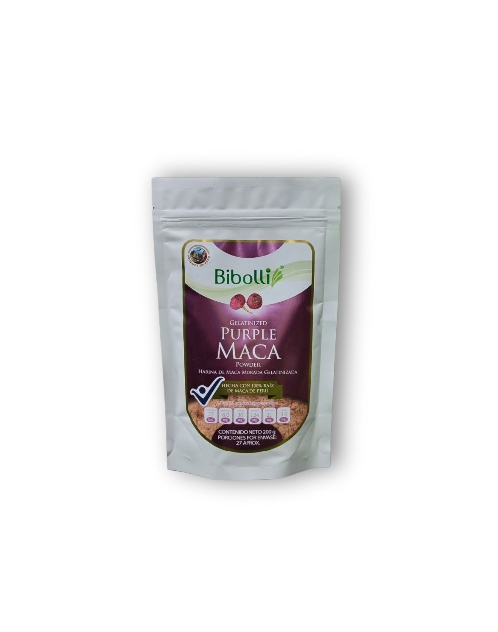 MACA MORADA EN POLVO GELATINIZADA 100% PURA