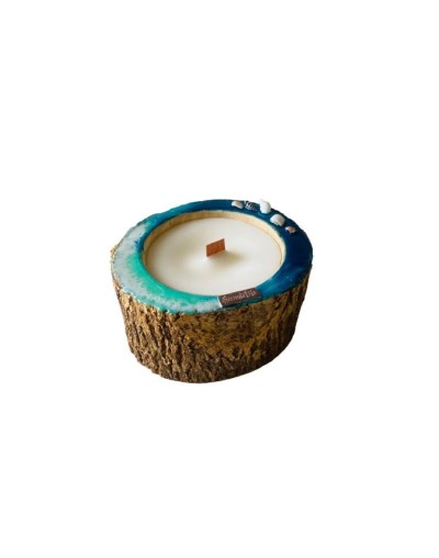 Vela en tronco de madera - MARE - grande