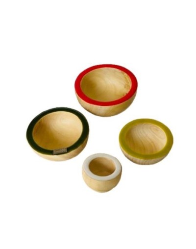 SET de 4 Bowls de madera - salseras
