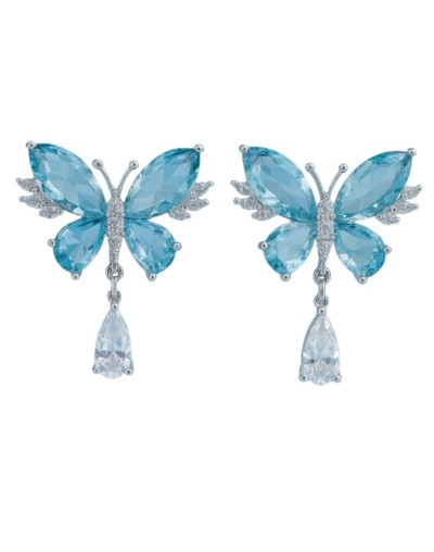 Danmei Aretes Mariposas de Cristal