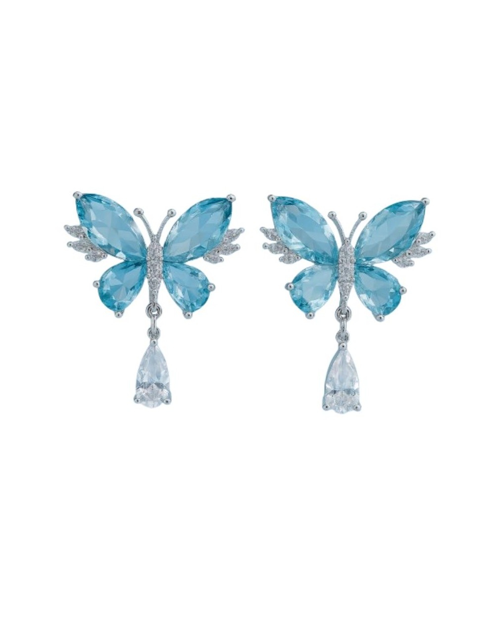 Danmei Aretes Mariposas de Cristal