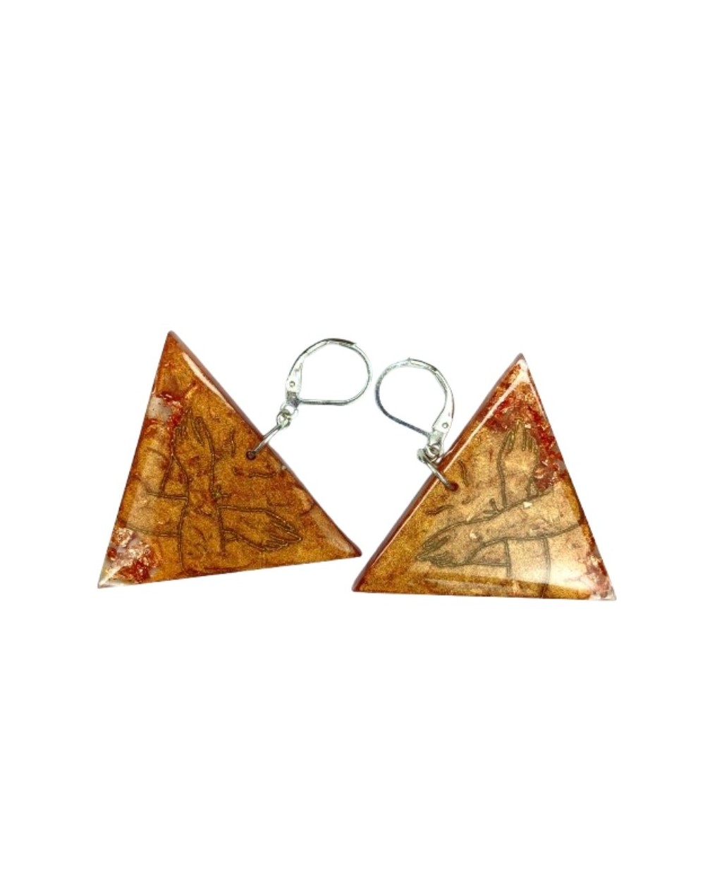 Aretes Triángulo con Abrazo - Plata 925 | Autoamor | Mujerón ON!