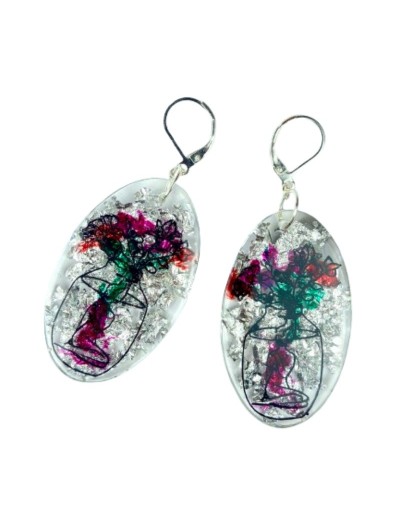 Aretes Mujer en Florero - Transparentes | Plata 925 | Mujerón ON!