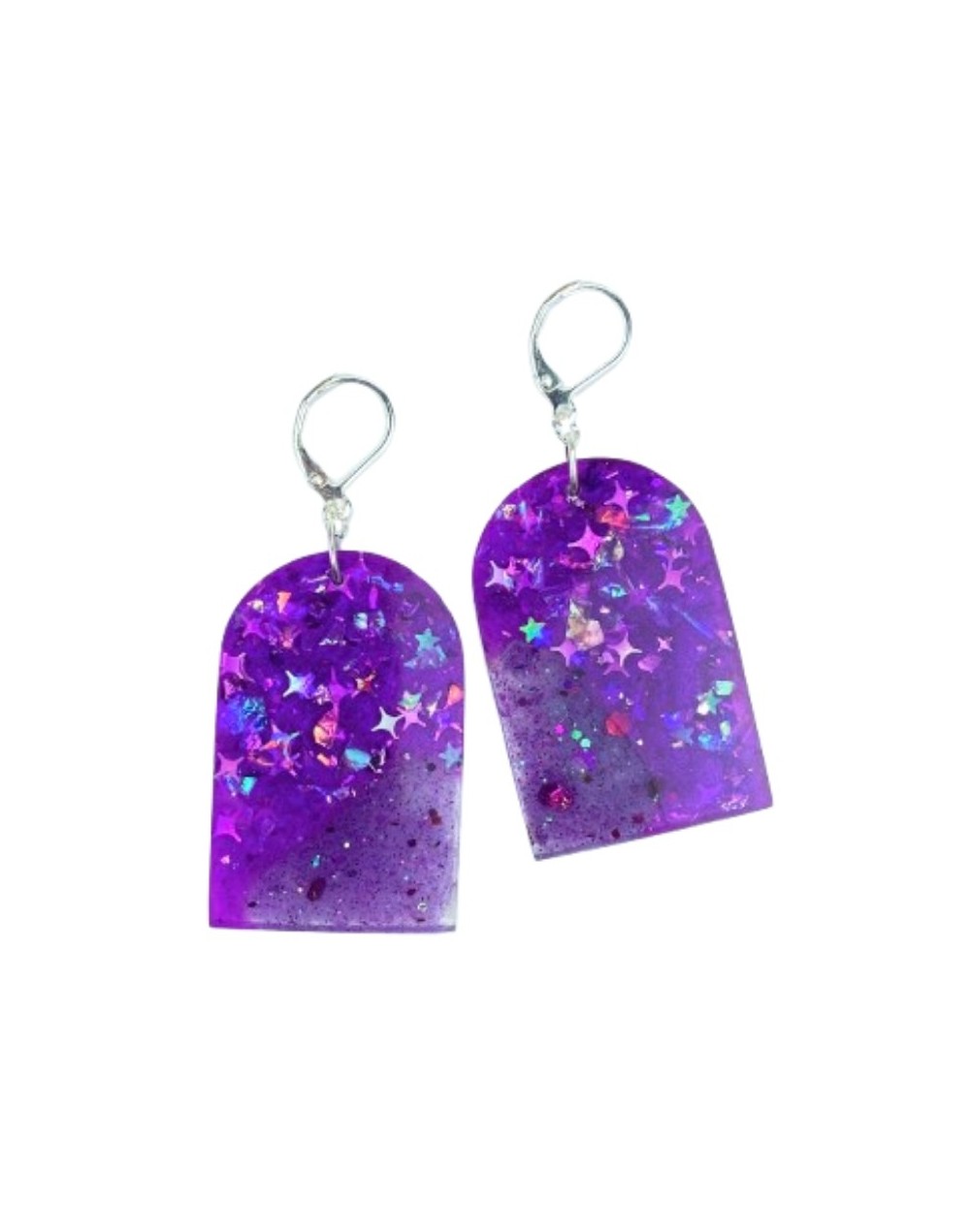 Aretes Grandes Iridiscentes - Brillos Nocturnos | Plata 925 | Mujerón ON!