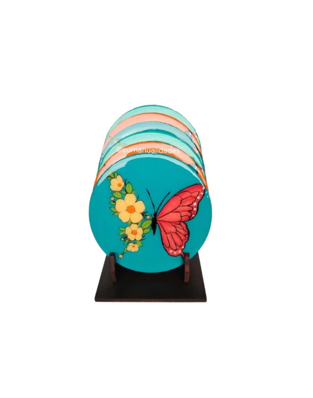 Portavasos mariposas redondo kiut