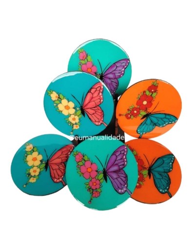 Portavasos mariposas redondo kiut