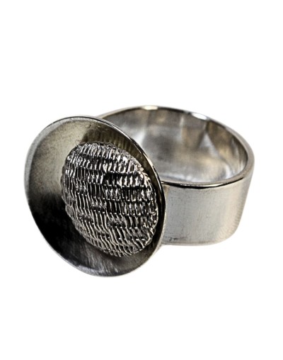 Anillo Disco 2 Swa en plata tejido a mano | Ilú