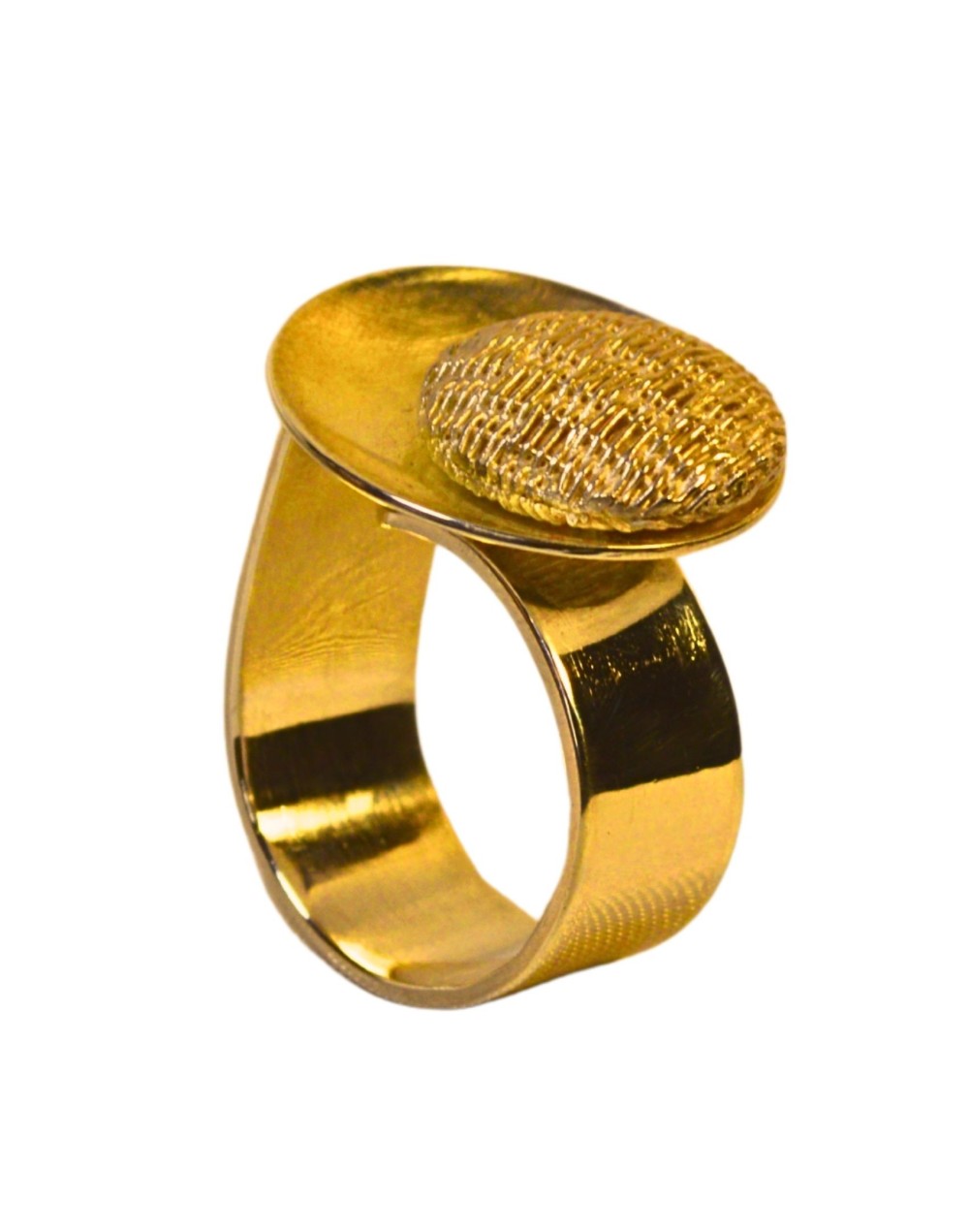 Anillo Disco 2 Swa con baño en oro 24K | Ilú
