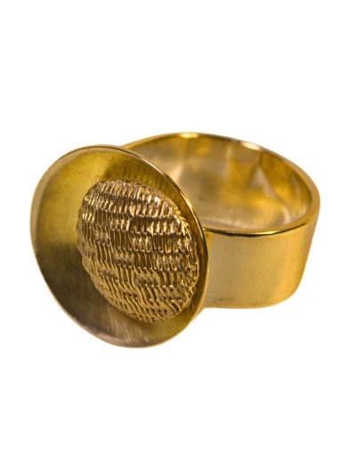 Anillo Disco 2 Swa con baño en oro 24K | Ilú