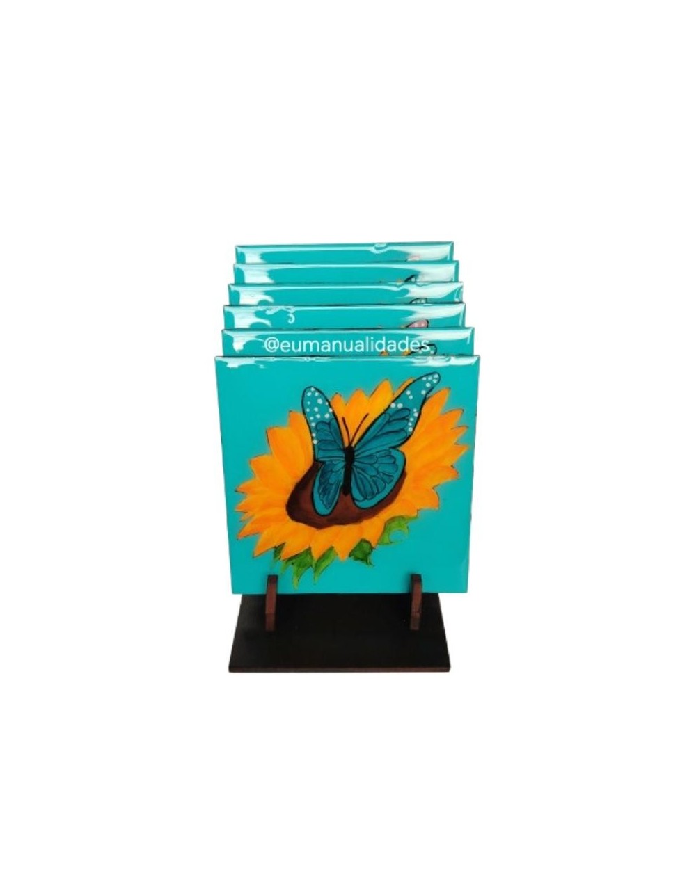 Portavasos mariposas cuadrado
