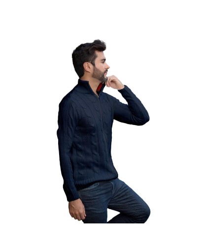 DHA786 Chaqueta Trenzada Color Azul Oscuro Talla S M L XL