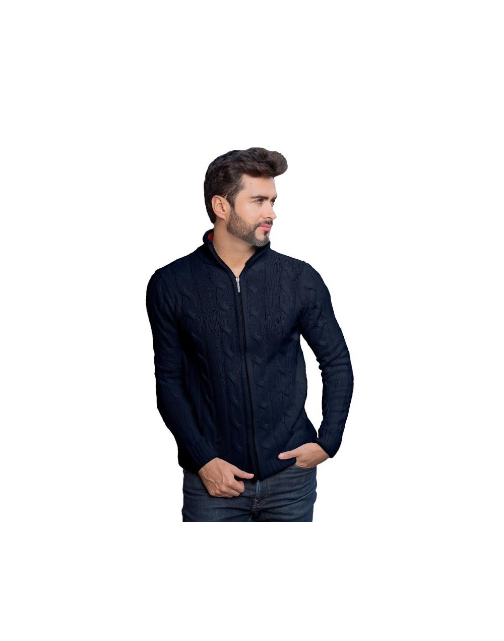 DHA786 Chaqueta Trenzada Color Azul Oscuro Talla S M L XL