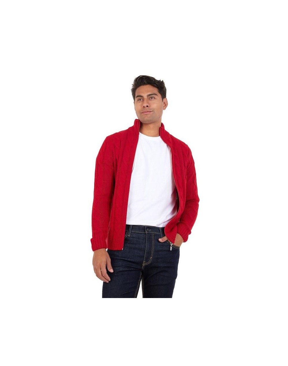 DHA786 Chaqueta Trenzada Color Rojo Talla S M L XL