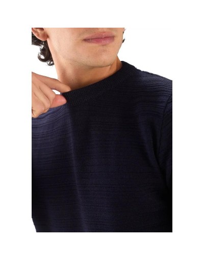 OHC816 Saco Lineas Desiguales Color Azul Oscuro Talla S M L XL