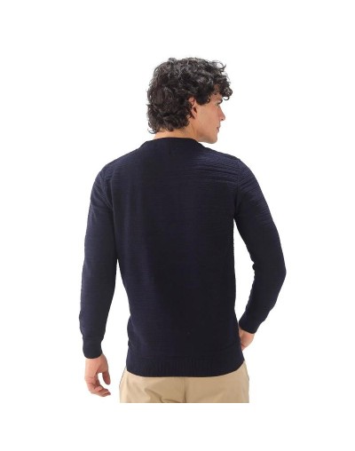 OHC816 Saco Lineas Desiguales Color Azul Oscuro Talla S M L XL