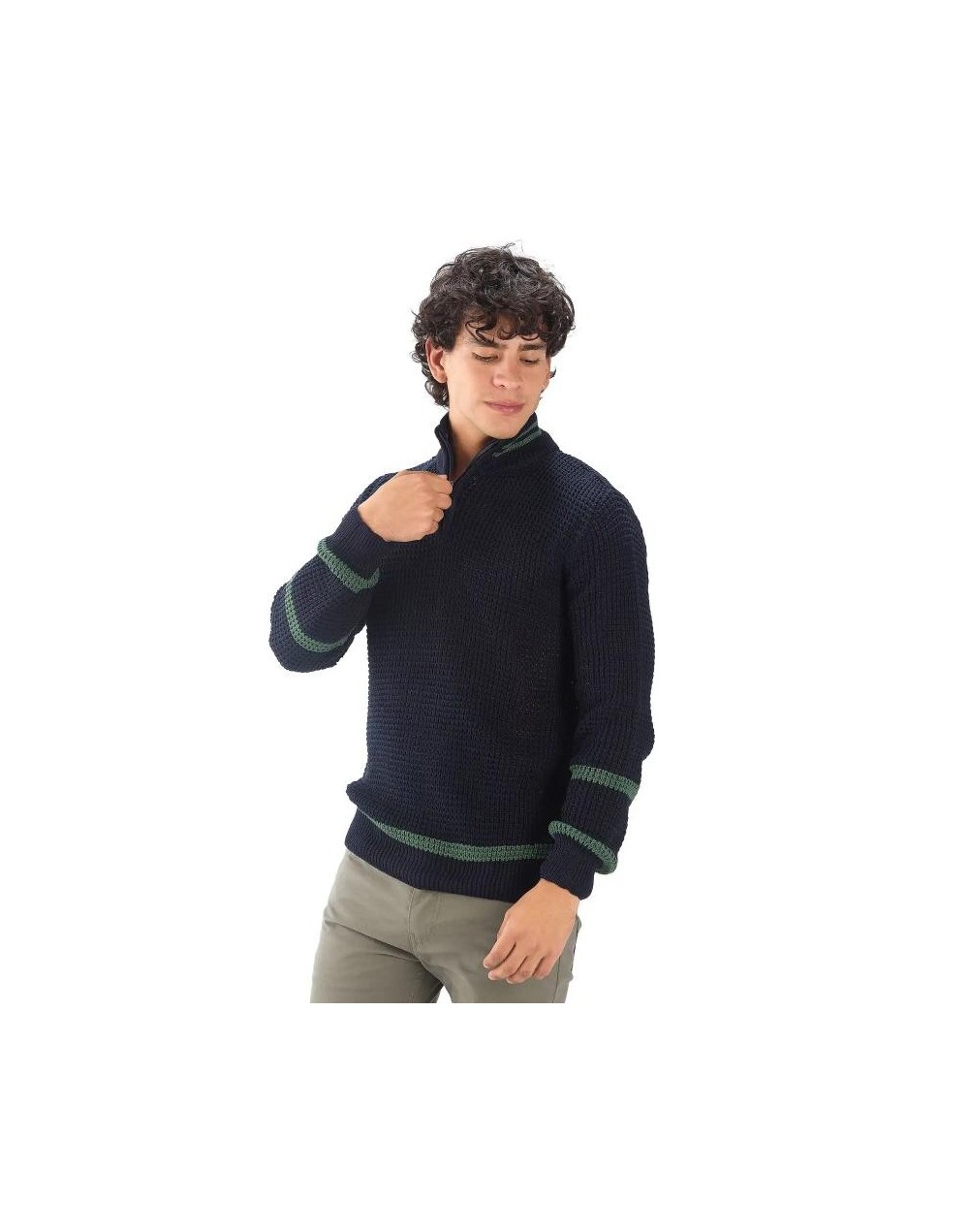 EHA808 Camisero Tejido Galleta Color Azul Oscuro Verde Oliva Talla S M L XL