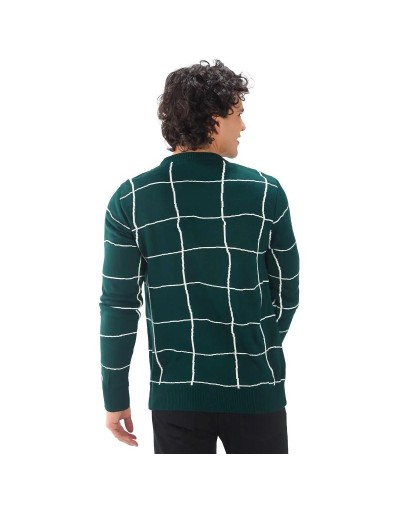 MHC811 Saco Cuadros Desiguales Color Verde Botella Marfil Talla S M L XL