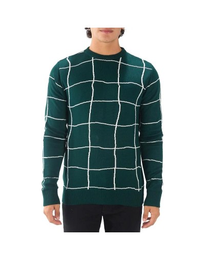 MHC811 Saco Cuadros Desiguales Color Verde Botella Marfil Talla S M L XL